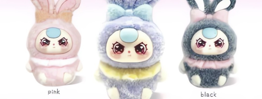 Love Bunny Moody Flocky Mascot Ball Chain - Plīša rotaļlieta