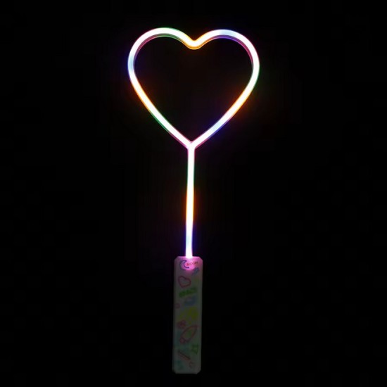 Neon LED Glowing Magic Wand - Heart - Неоновая светящаяся волшебная палочка - Сердце