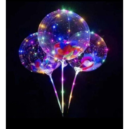 Inflatable LED Bobo Balloon with LED Garland on a Stick - Надувной светодиодный шарик Bobo со светодиодной гирляндой, на палочке