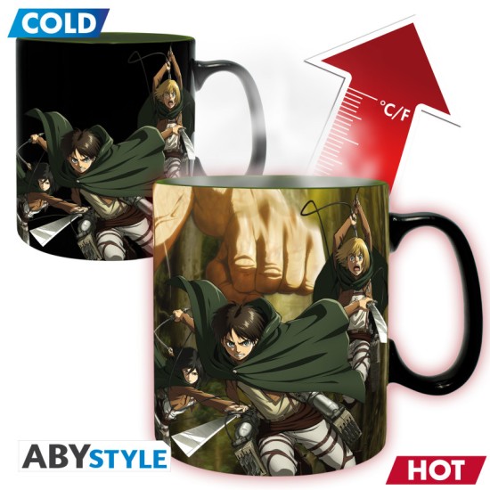 ABYstyle Attack on Titan Heat Change Ceramic Mug 460ml - TitanS3 - Krūze