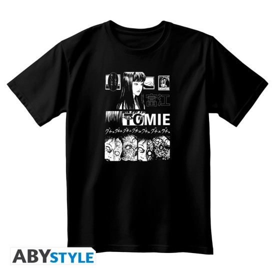 ABYstyle Junji Ito T-shirt - XS izmērs / Melns - Vīriešu kokvilnas T-krekls