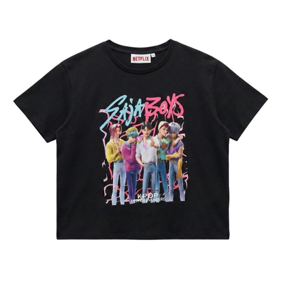 Sahinler KPop Demon Hunters Saja Boys Child T-shirt - 6 лет - Детская хлопковая майка / футболка