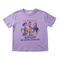 Sahinler KPop Demon Hunters Huntrix Purple Child T-shirt - 10 лет - Детская хлопковая майка / футболка