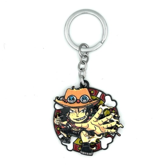 One Piece Metal Keychain - Portgas D. Ace