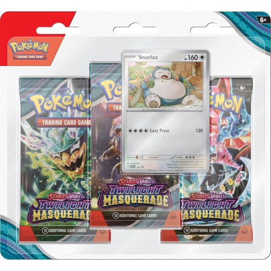 Pokemon Super Card Game TCG Trading Cards - Scarlet & Violet - Twilight Masquerade 3-Pack Blister Assorted Pack EN - Kāršu spēle
