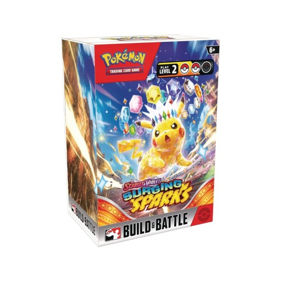 Pokemon Super Card Game TCG Trading Cards - Scarlet & Violet: Surging Sparks - Build & Battle Box EN - Kāršu spēle