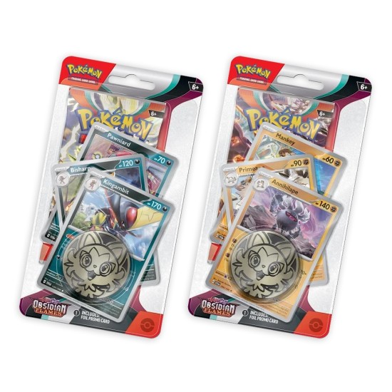 Pokemon Super Card Game TCG Trading Cards - Obsidian Flames Premium Checklane Blister (Assorted) EN - Kāršu spēle