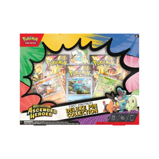 Pokemon Super Card Game TCG Trading Cards - Mega Evolution: Ascended Heroes - Deluxe Pin Collection - First Partners EN - Kāršu spēle