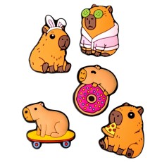 3D Sticker Set (5.шт) - Capybara - комплект наклеек