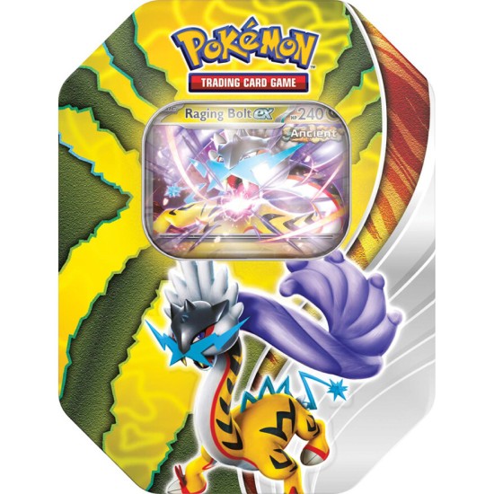 Pokemon Super Card Game TCG Trading Cards - Paradox Destinies - Raging Bolt Ex - Tin EN - Карточная Игра