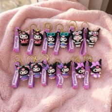 Hello Kitty Assorted 3D Silicone Keychain - Kuromi - Silikona atslēgu piekariņš