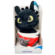DreamWorks How To Train Your Dragon Mug with Plush Toy 18cm - Toothless - Krūze ar plīša rotaļlietu