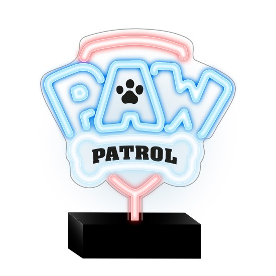 Forever Paw Patrol Decorative Neon LED Light 25 x 25 cm (USB Plug) - Logo - Декоративная неоновая LED лампа
