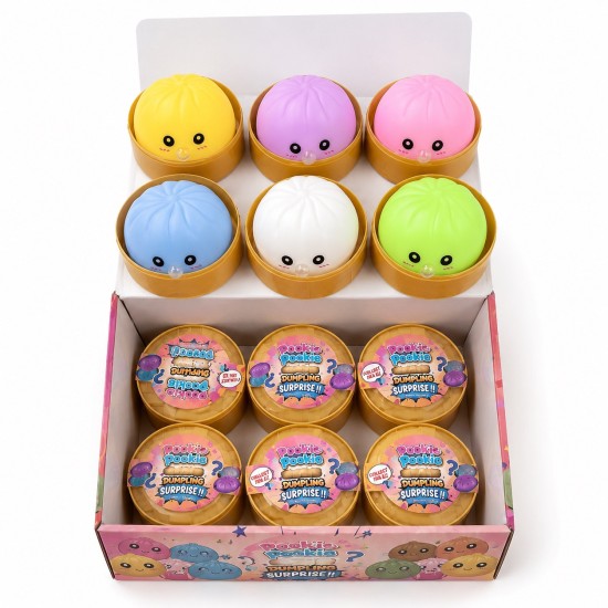 Mystery Bun Squishy Dumpling T05-196 - Pookie-Pookie Anti-Stress Toy in Capsule / Rainbow Surprise