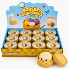 Mystery Bun Squishy Dumpling - Цветная игрушка-антистресс сквиши Пельмешек в капсуле / радужный сюрприз