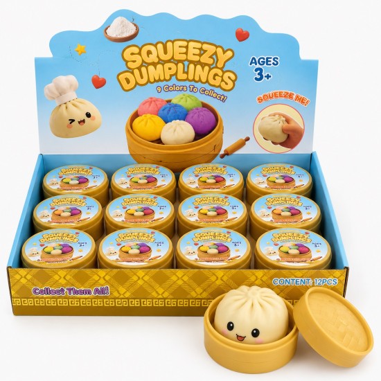 Mystery Bun Squishy Dumpling - Color Anti-Stress Toy in Capsule / Rainbow Surprise