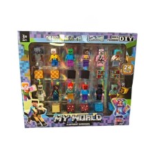 Minecraft Magnetic Figure Set - My World - 24 pcs. - Magnētisko figūru komplekts / konstruktors
