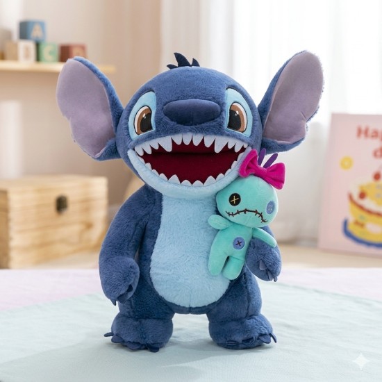 Stitch Plush Toy 45cm - Smiling Stitch with Scrump - Plīša rotaļlieta