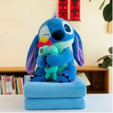 Stitch Plush Toy 40cm with Blanket 100 x 170cm - Stitch Hugs the Toy - Plīša rotaļlieta ar pledu