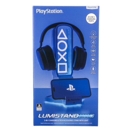 Paladone PlayStation Desk Headphone Stand with Light and Remote Control 30cm
