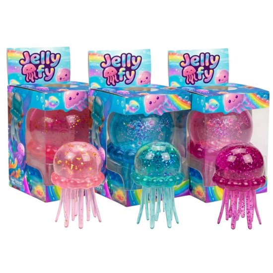Toys Revolution Jellyfy Assorted Squishy Anti-Stress Jellyfish - Блестящая игрушка-антистресс сквиши / радужный сюрприз