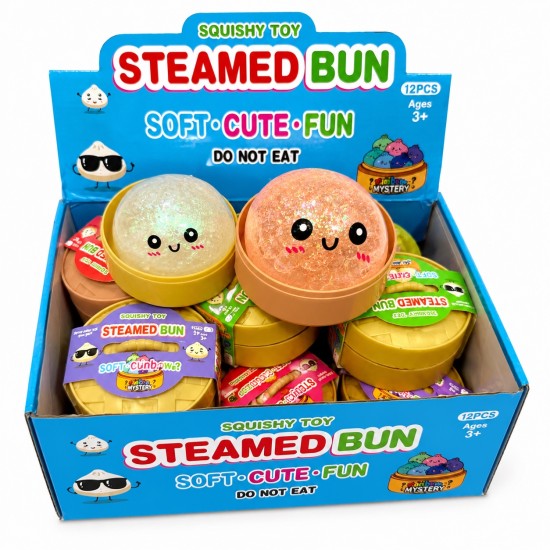 Mystery Steamed Bun Squishy Dumpling with Bubbles - Mirdzoša antistresa skvīša rotaļlieta kapsulā / varavīksnes pārsteigums