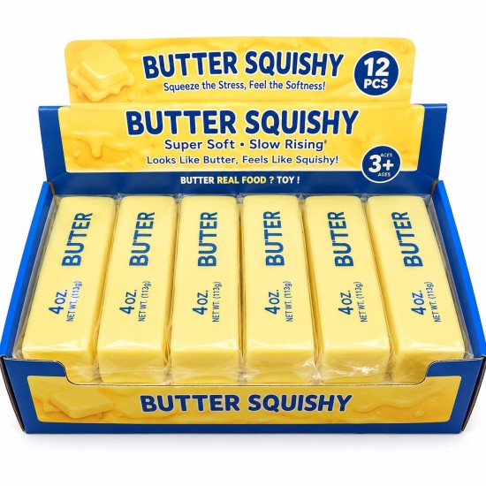 Mini Butter Squishy T05-1892 - Butter - Anti-Stress Toy in Capsule / Rainbow Surprise