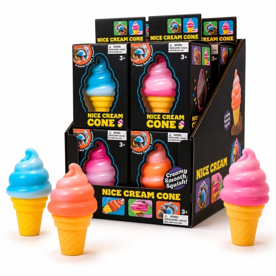 Nice Cream Cone Stress Relief Toy T05-2463 - Soft Squishy Fidget Toy
