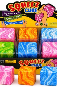Антистресс игрушка Squeez Cube T05-2425 - мягкий мраморный сквиши куб