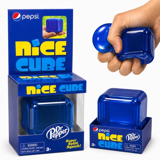 Super Solid Squish! Nice Cube - Pepsi - Antistresa rotaļlieta / mīksts marmora skvīša kubs