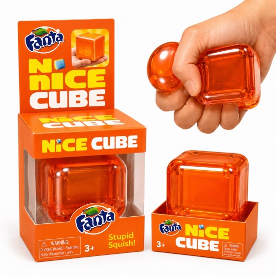 Super Solid Squish! Nice Cube - Fanta - Antistresa rotaļlieta / mīksts marmora skvīša kubs