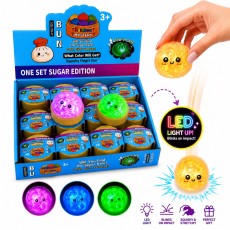 Mystery Steamed Mini Bun Squishy Dumpling with Bubbles and LED - Mirdzoša antistresa skvīša rotaļlieta kapsulā / varavīksnes pārsteigums