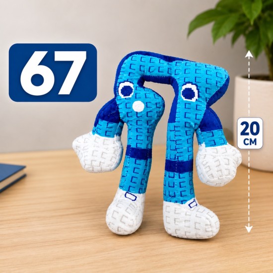 67 (SIX SEVEN) Plush Toy 20cm - Zils - Plīša rotaļlieta