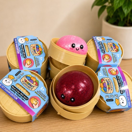 Mystery Steamed Bun Squishy Dumpling T05h-3702 - Mirdzoša antistresa skvīša rotaļlieta kapsulā / varavīksnes pārsteigums