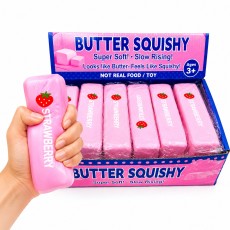 Mini Butter Squishy T05-4717 - Strawberry - Antistresa skvīša rotaļlieta