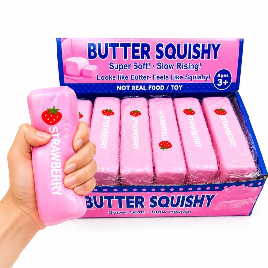 Mini Butter Squishy T05-4717 - Strawberry - Antistresa skvīša rotaļlieta