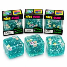 Ocean Glitter Squishy Cube – Sea Shell Sensory Toy