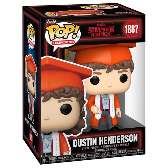 Funko POP! Stranger Things Figure 9cm - Dustin Henderson (1887) - Vinila figūriņa