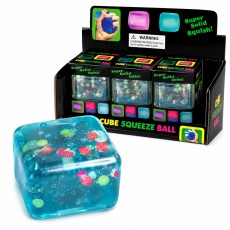 Fruit Glitter Squishy Cube – Super Solid Sensory Toy - Antistresa rotaļlieta / mīksts marmora skvīša kubs