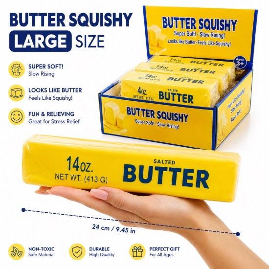 Giant Butter Squishy – Slow Rising Jumbo Stress Relief Toy - Antistresa skvīša rotaļlieta