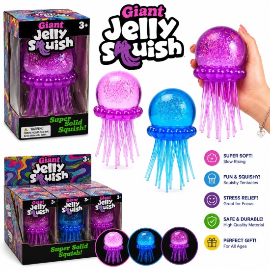 Giant Jelly Squish – Jumbo Glitter Sensory Toy - Игрушка-антистресс сквиши