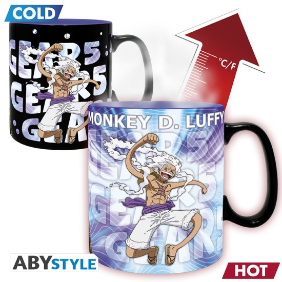 ABYstyle One Piece Heat Change Ceramic Mug 460ml - Gear 5th - Krūze