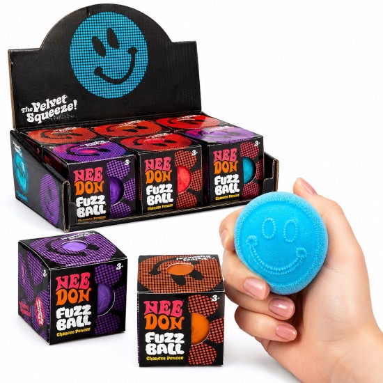Fuzz Ball Smiley Stress Ball – Assorted Colors