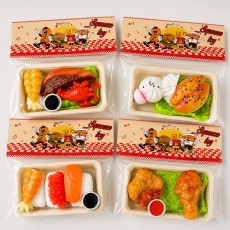 Japanese Bento Squishy Set – Assorted Designs - Antistresa rotaļlieta / mīksts marmora skvīša kubs
