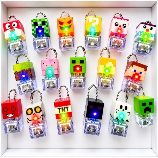 Minecraft Pixel Block LED Keychain – Assorted Designs
