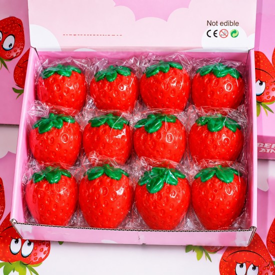 Strawberry Stress Relief Squishy - Antistresa rotaļlieta / mīksts marmora skvīša kubs