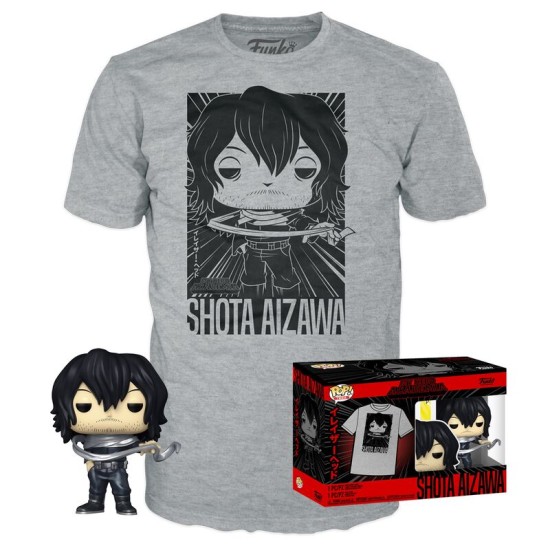 Funko POP! My Hero Academia T-Shirt (S-size) / Figure 9cm Set - Shota Aizawa - Komplekts T-krekls / figūriņa