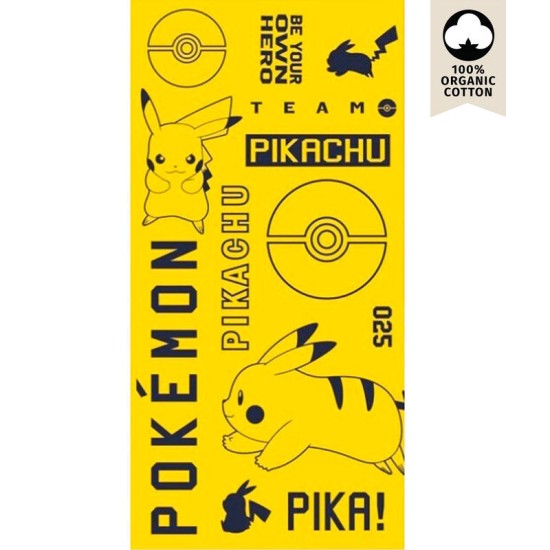 Sahinler Pokemon Pikachu Cotton Beach Towel 140 x 70cm - Kokvilnas pludmales dvielis