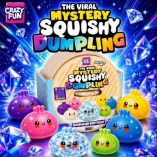 Crazy Fun [ORIGINAL] RMS Mystery Squishy Dumpling - Diamond Edition! R05-3353 - Mirdzoša antistresa skvīša rotaļlieta kapsulā / varavīksnes pārsteigums