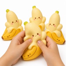 Cute Banana Squishy Toy – Soft Stress Relief Toy - Antistresa skvīša rotaļlieta